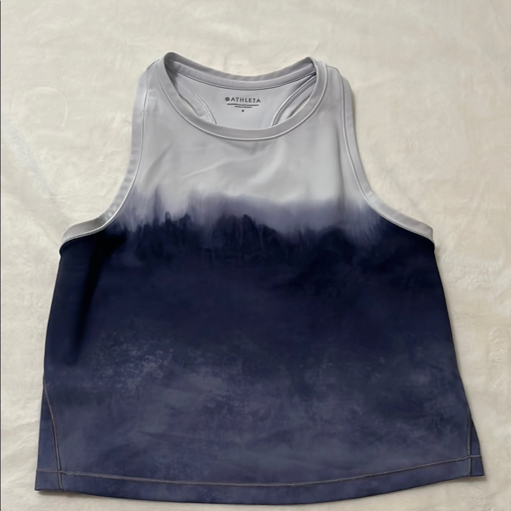 Athleta Blue and White top and Leggings Performance Stretch - Picture 2 of 14